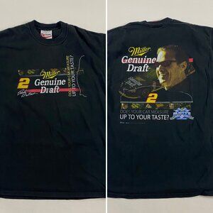 Vintage Y2K Rusty Wallace T Shirt Men's Medium Miller Genuine Draft NASCAR Chase